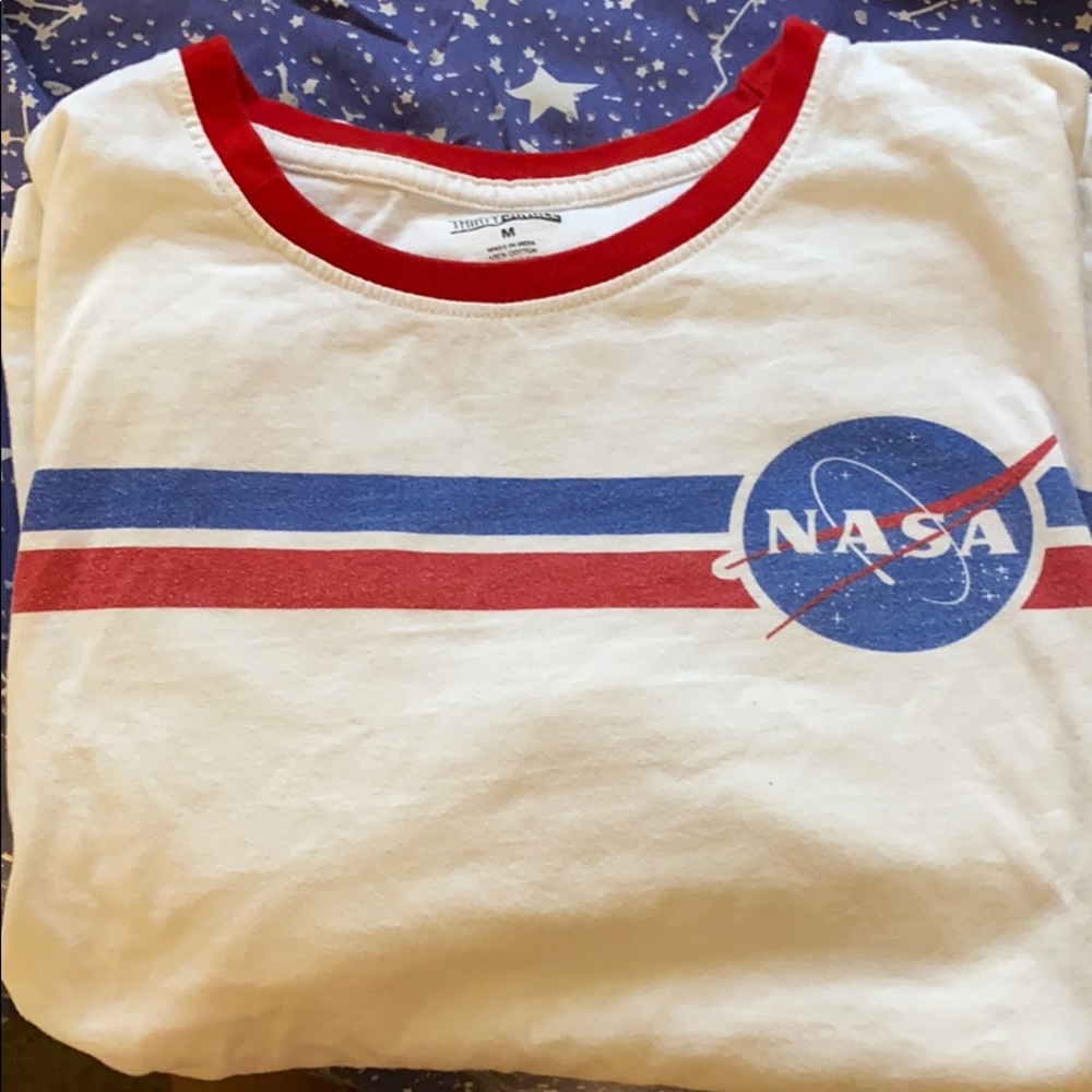 A white nasa shirt